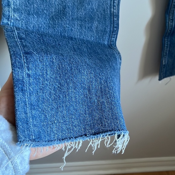 Frank & Oak Karen Kick Flare Raw Hem Organic Cotton Cropped Jeans 26 - Picture 6 of 14